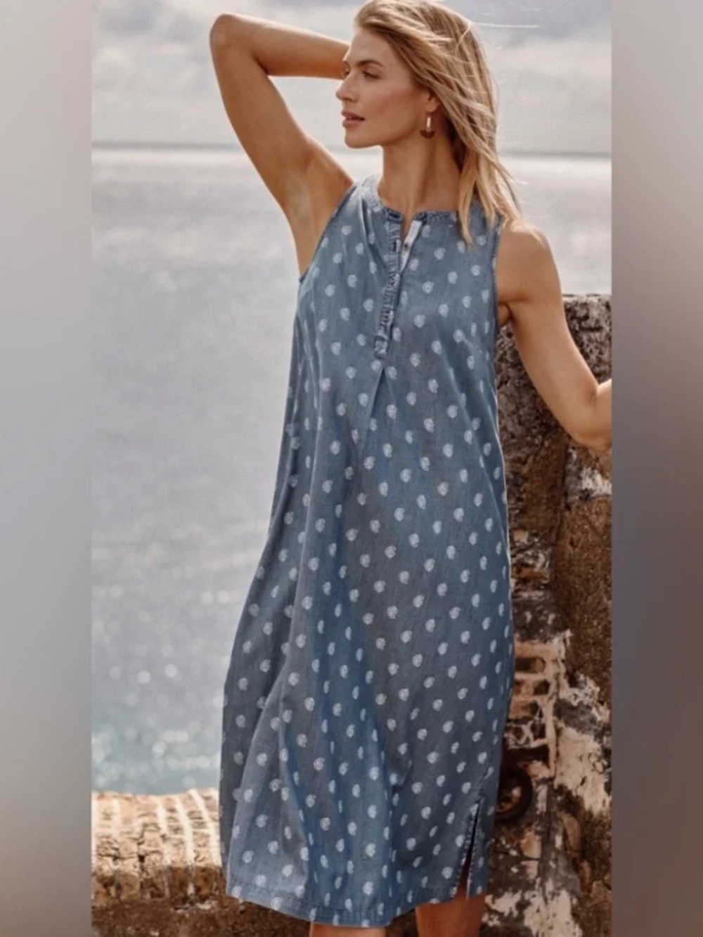 J. Jill PureJill Indigo Sleeveless Dress S
